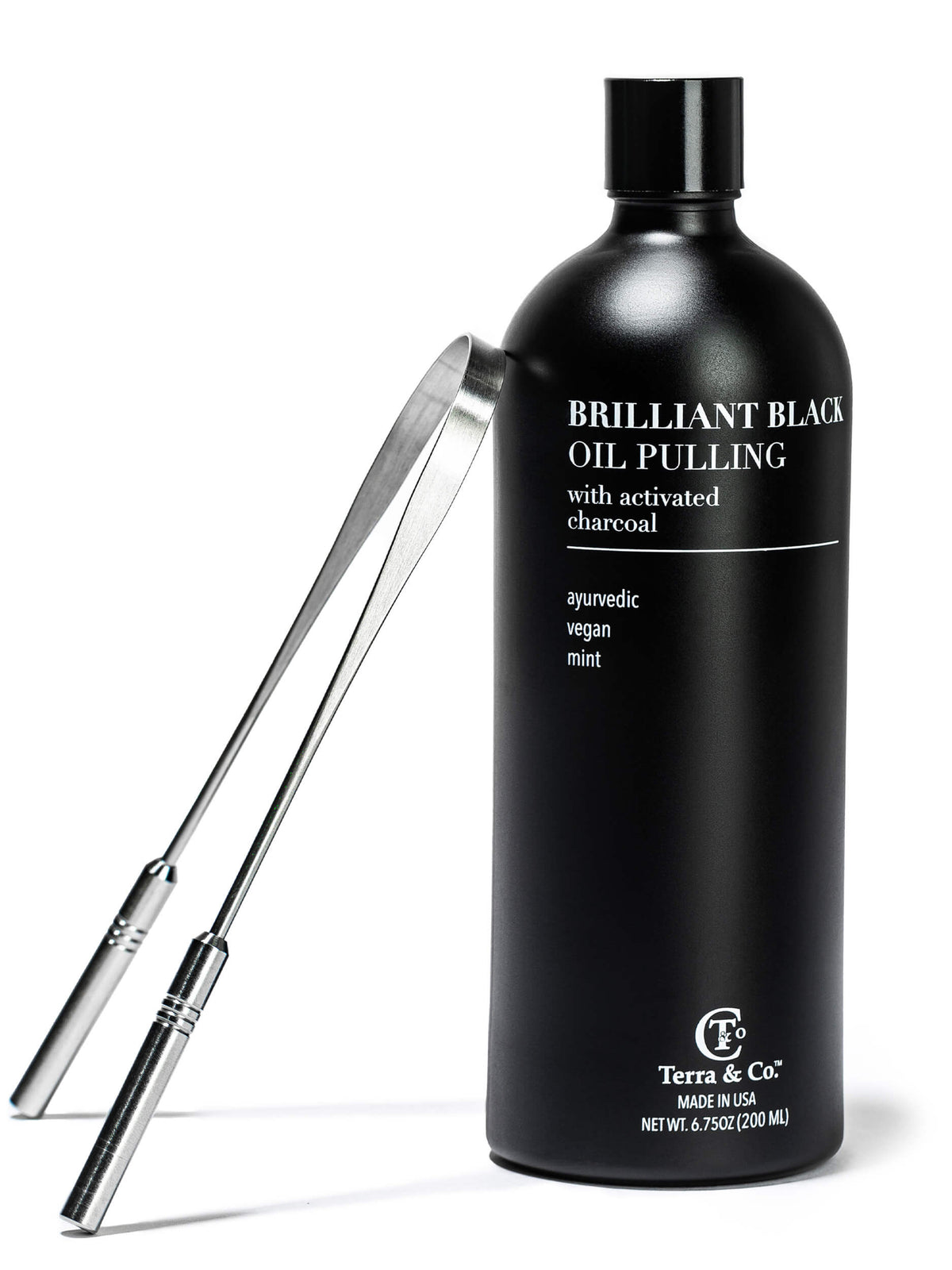 Charcoal Oil Pulling + Tongue Scraper Bundle