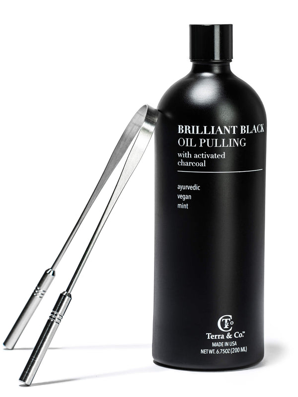 Charcoal Oil Pulling + Tongue Scraper Bundle